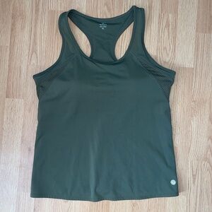 T by Talbots Army Green Sleeveless Padded Athletic Top Size XL